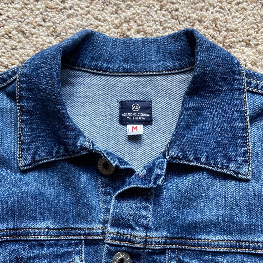 AG Adriano Goldschmied Light Blue Denim Jacket - Picture 3 of 14